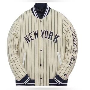 New York Striped Bomber Jacket - Cream and Black